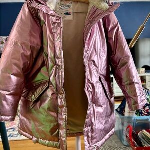 J. Crew Kids Iridescent Pink Puffer Coat